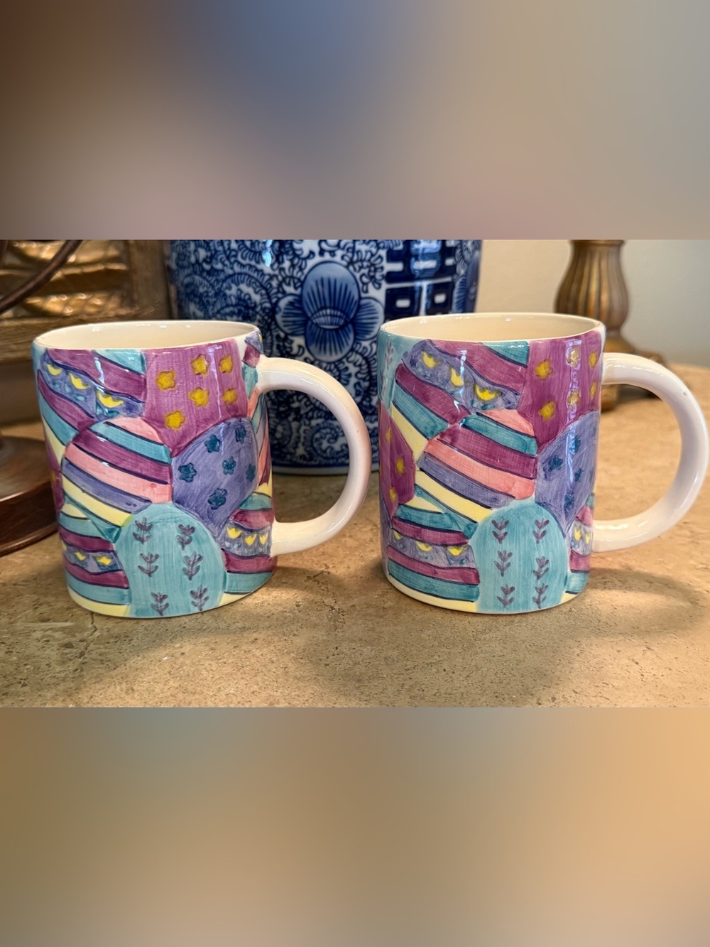 Vintage 1996 Mervyn's Easter Parade Coffee Mugs - Set of 2